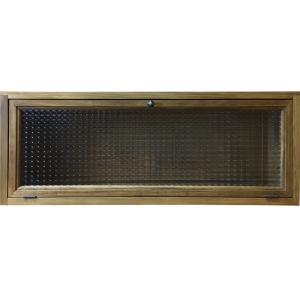 キャビネット 上から開く扉 80x27x26cm アンティークブラウン 横型