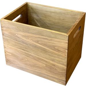ウッドボックス アンティークブラウン 35×25×28cm 収納箱 カントリー 木箱 木製 ひのき ハンドメイド 受注製作｜angelsdust