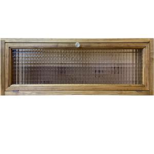 キャビネット 上から開く扉 80x27x26cm アンティークブラウン 横型