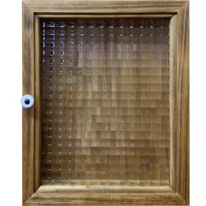 キャビネット 上から開く扉 80x27x26cm アンティークブラウン 横型