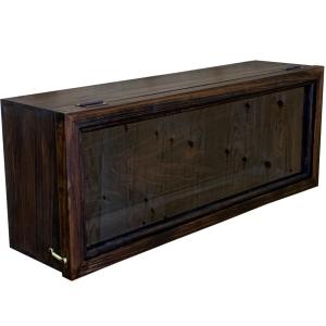 ディスプレイケース 上開き ダークブラウン 70×9×20cm 取手無し ヨコ型