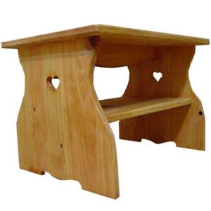 テーブル 正座仕様 ナチュラル w54d38h37cm ハートくり抜き 棚つき 木製 ひのき 受注製作｜angelsdust