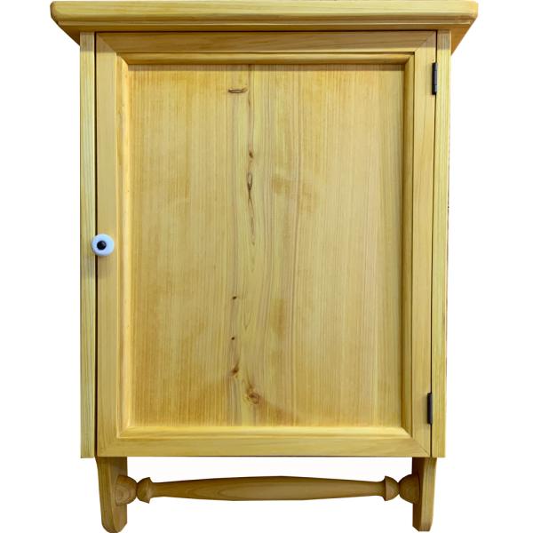 キャビネット 木製扉 ナチュラル 37×14×47cm タオルハンガー 壁掛け 背板つき 木製 ひの...