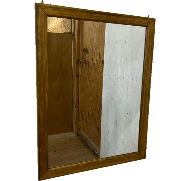 ミラー 壁掛け 鏡 アンティークブラウン 50×2×65cm 三角吊り金具 ウォールミラー 木製 ひ...