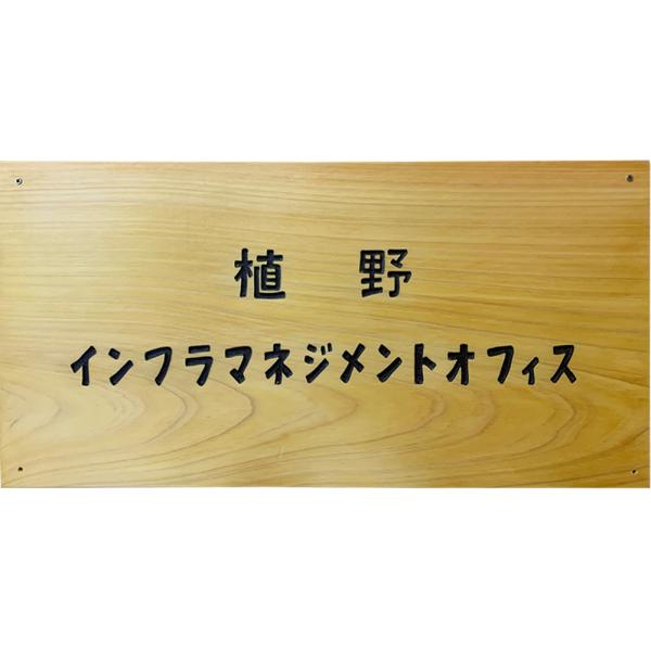 大きめ看板 文字２列タイプ ナチュラル 44×2×22cm 直付けタイプ サインボード 木製 ひのき...