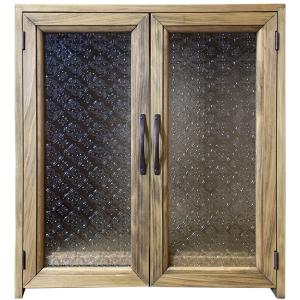 ペットのおぶつだん アンティークブラウン 40x22x44cm フローラガラス 台座付き ブロンズ取手 木製 ひのき ハンドメイド 受注製作