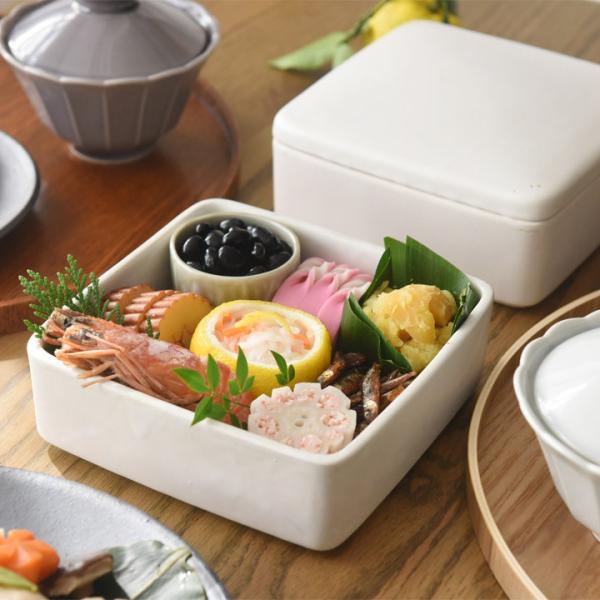 白雪お重 蓋つき2段 お正月／studio m スタジオエム