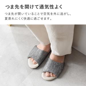 つま先の開いた 涼しいリネン スリッパ 春夏 ...の詳細画像5