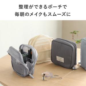 整理ができる 化粧ポーチ 機能的 小さめ メイ...の詳細画像5