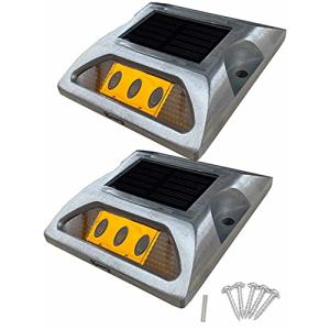 Kasamy 6 LED 道路 鋲 路肩 標 誘導 灯 ソーラー 充電 式 セット