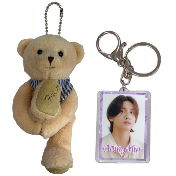 チャンミン CHANGMIN 東方神起 TVXQ キーホルダー付き バースデー ベア 写真 ぬいぐる...