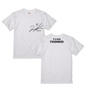チャンミン 東方神起 TVXQ サイン ロゴ入り ホワイト/ブラック Tシャツ