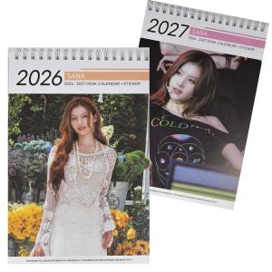 サナ SANA トゥワイス TWICE 2026 2027 2年分 卓上 カレンダー DESK CALENDAR ステッカー付 韓流 グッズ fx029-46