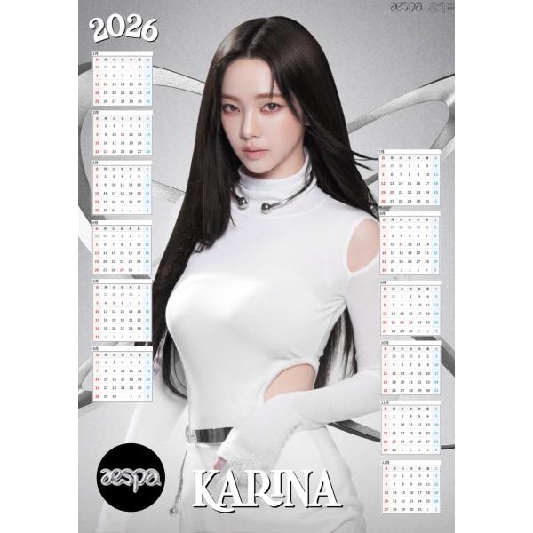 カリナ aespa エスパ 2026 ポスター カレンダー 丸めてお送り A3サイズ 30×42cm...