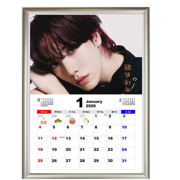 カズタ n.SSign エヌサイン 2026 A4 フォトフレーム付き 壁掛け カレンダー 韓流 グ...