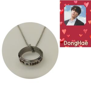 ドンへ  DONGHAE   SUPERJUNIOR   スーパージュニア　刻印 リング 指輪 ネックレスチェーン付き 韓流 グッズ ma027-1
