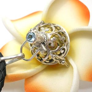 アジアン雑貨 ガムランボール １１月の誕生石 ブルートパーズ ｍサイズ 唐草モチーフ アジアン雑貨