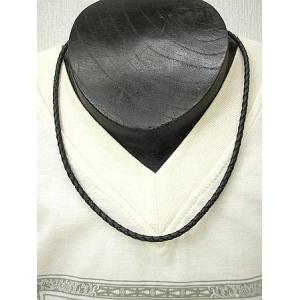 チョーカー 革ひも ブラック 編み込みタイプ 50cm