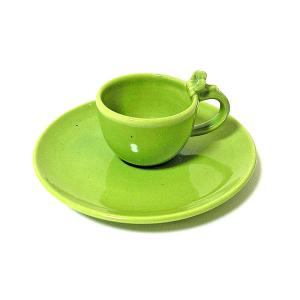 タバナン カップ＆ソーサー 緑・艶あり ティーカップ