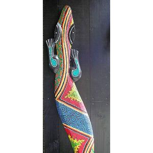 バリアート ドットペイントアート 縦 黒・白 渦巻き ［120cmx30cm