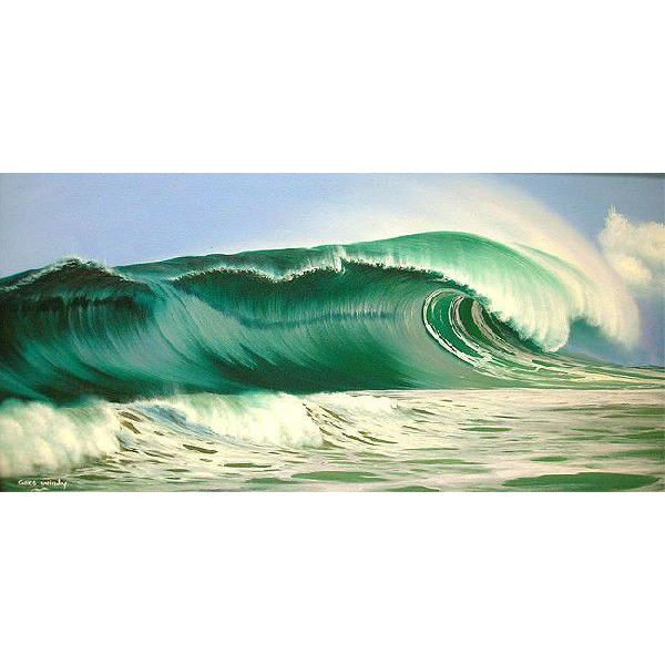 バリアート絵画　LL　横　『Big Wave』　Windy　Special Order作品　[額横約...