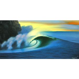バリアート絵画　LL　横　『Big Wave in Sunset』　Windy　Special Or...