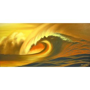 バリアート絵画　LL　横　『Big Wave in Sunset』　Windy　Special Or...