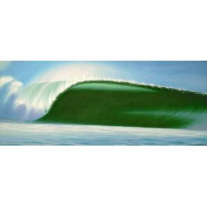 バリアート絵画　特大　横　『Big Wave』　Windy　Special Order作品　[額横約134cmｘ縦63cm]　アジアン雑貨　バリ雑貨　｜angkasa