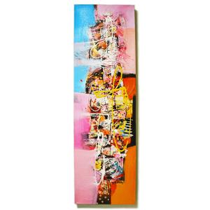 バリアート絵画 L 縦 抽象画 K [90x30cm] おしゃれな 壁掛け ウオール アート エスニ...