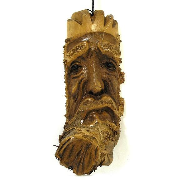 バンブーの根のアートマスク　お面　30S　[縦約30cm]　アジアン雑貨　バリ雑貨　