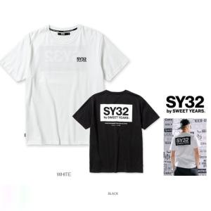 SY32 by SWEET YEARS 13032J BOX LOGO BACK PRINT TEE BIGスクエア ボックスロゴ半袖Tシャツ color:WHITE(ホワイト)｜angland