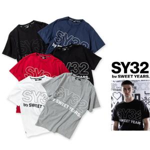 SY32 by SWEET YEARS 13033J SLASH BIG LOGO TEE フロントロゴ 半袖Tシャツ color：全6色｜angland