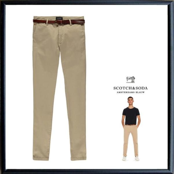 SCOTCH＆SODA（スコッチ&amp;ソーダ）STUART　ベルト付き チノパンツ　color：SAND...