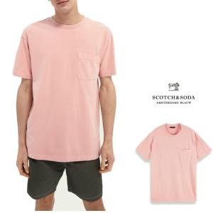 SCOTCH＆SODA(スコッチ&ソーダ) 胸ポケット Tシャツ Color:Wild Pink(ピンク)｜angland