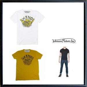 Johnson Motors ジョンソンモーターズ HANG LOOSE 半袖Tシャツ color：OPTIC WHITE（ホワイト）・SAND YELLOW（サンドイエロー）｜angland
