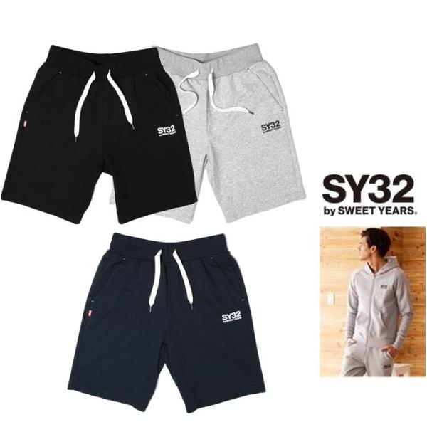 SY32 by SWEET YEARS TNS1719 ロゴ スウェット ショート パンツ colo...