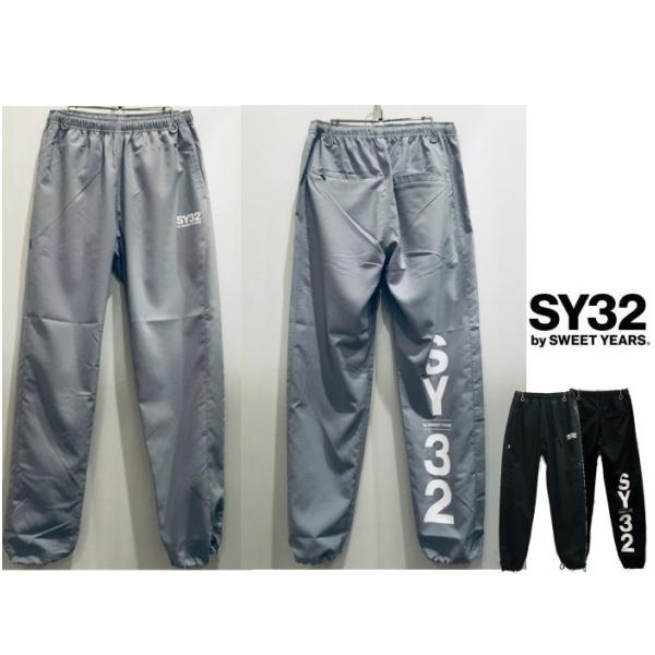 SY32 by SWEET YEARS TNS1731 GY ロゴ アスレチックパンツ color:...