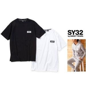 SY32 by SWEET YEARS(スィートイヤーズ) TNS1764J BASIC TAG TEE 胸 1ポイントロゴ 半袖Tシャツ color:WHITE(ホワイト) BLACK(ブラック)｜angland