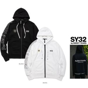 SY32 by SWEET YEARS TNS1790FB Palla 〓 tonda ZIP HOODIE フード BIGロゴ ZIPパーカー color:BLACK(ブラック) WHITE(ホワイト)｜angland