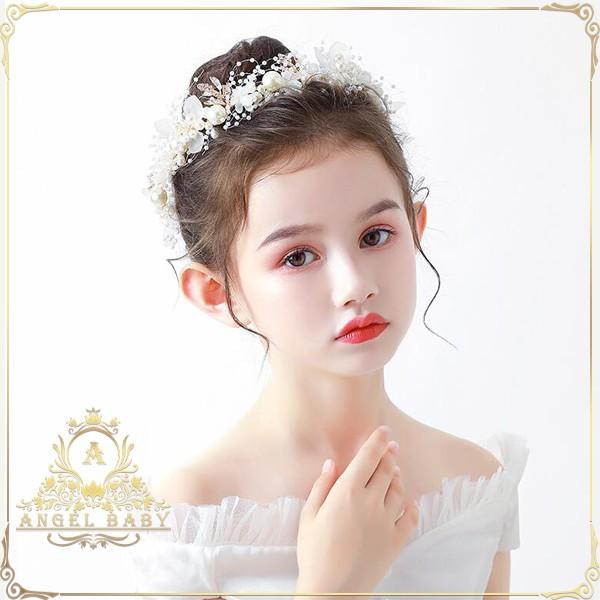 即納 送料無料 子供ヘアアクセサリー ヘッドドレス ティアラ キッズ カチューシャ 髪飾り フラワー...