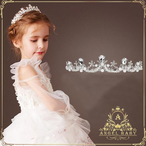 子供ヘアアクセサリー フラワーティアラ 子どもカチューシャ キッズ髪飾り 王冠  かんざしフラワーガ...