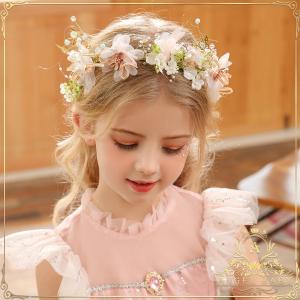 子供花輪 女の子ドレス花冠 ヘアバンド カチューシャ キッズヘッドドレス フラワーガール ヘアアクセサリー ドレス髪飾り 結婚式 ピアノ発表会 七五三｜Angel Baby