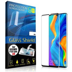 液晶保護フィルム HUAWEI P30 Lite 3D 9H ガラスシールド(黒) ガラスフィルム 強化ガラス ファーウェイ ピー サーティー ライト
