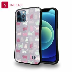 S-LINE ケース iPhone12 mini iPhone12 Pro Max iPhone11 Xperia 5 III Xperia 10 III Pixel 5a 5G おどけた猫のシームレスパターン｜anglers-case