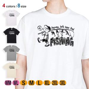 釣り Tシャツ 半袖 釣りざんまい 釣りをとにかく楽しもう!_モノクロ 5.6oz 綿100% メンズ 洗濯 大きいサイズ 白 黒 灰色 肌色 春 夏 秋 冬 釣り 魚 ルアー｜anglers-case