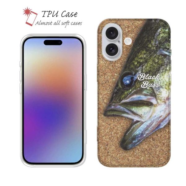 スマホケース ソフトケース TPU ブラックバス(ラージマウスバス) 魚 釣り ルアー iPhone...
