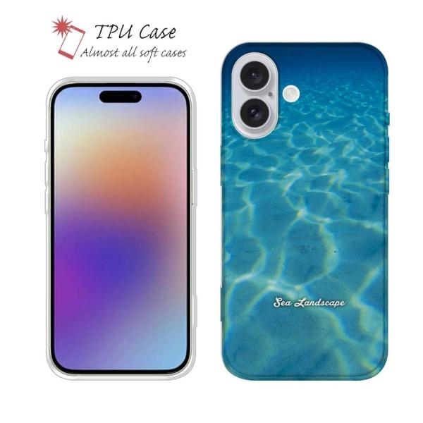 スマホケース ソフトケース TPU 海の風景 水深2メートル 深海魚 アクアリウム iPhone17...