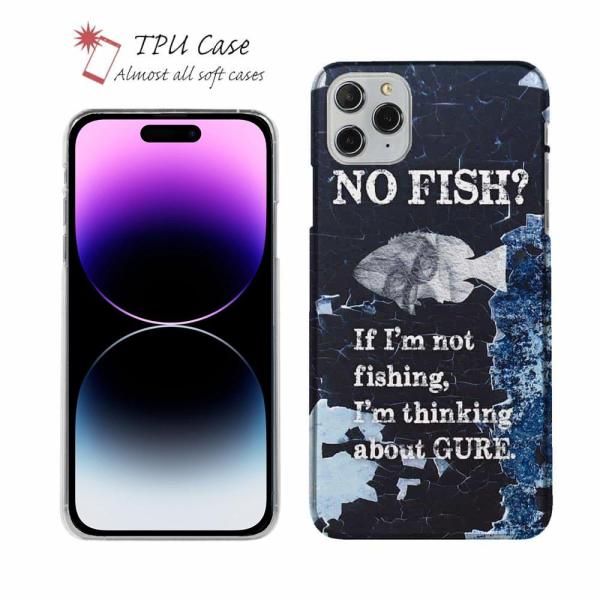 スマホケース ソフトケース TPU NO FISH? 魚 釣り ルアー iPhone15 Pro M...