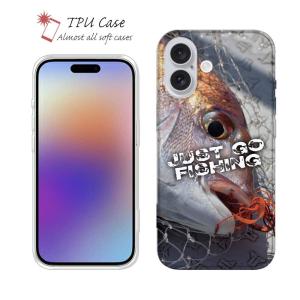 スマホケース ソフトケース TPU 砂の王者・ヒラメ 魚 釣り ルアー