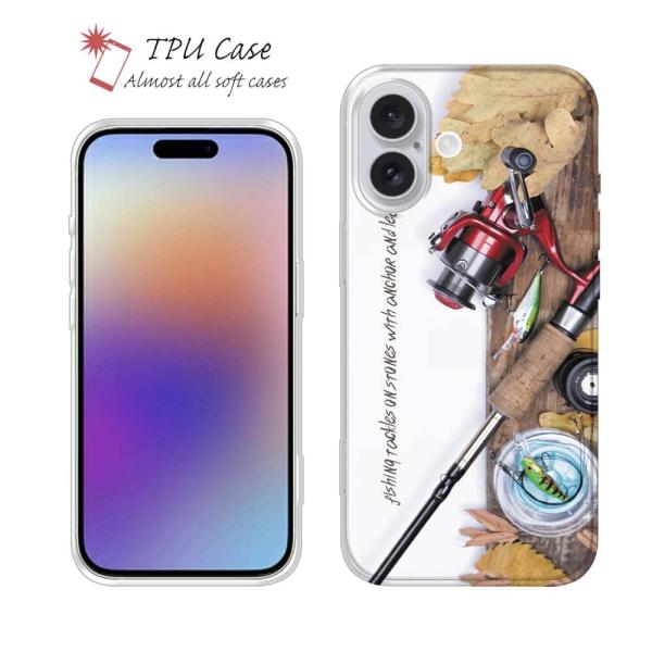 スマホケース ソフトケース TPU 秋の釣りシーズンには… 魚 釣り ルアー iPhone17 Pr...